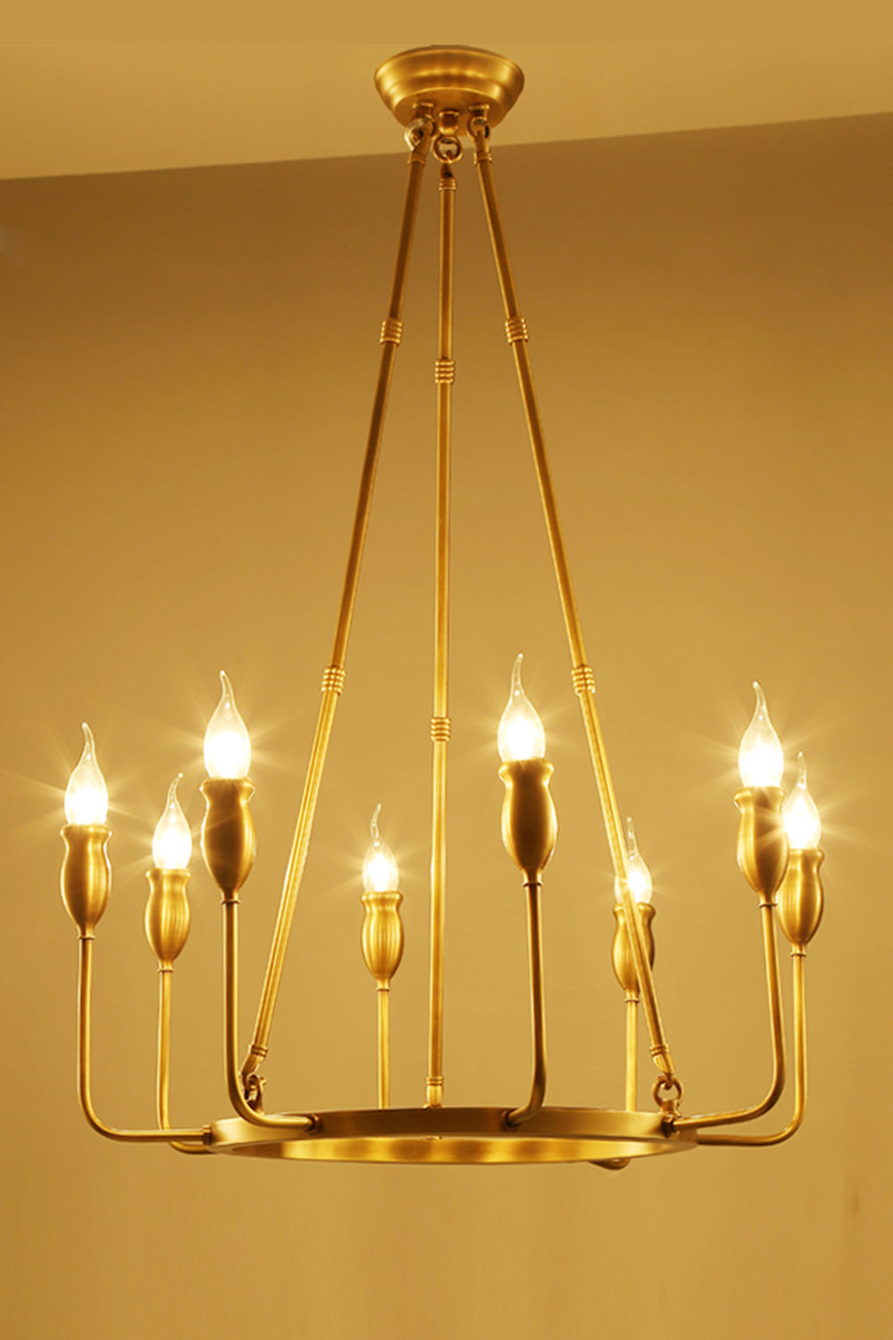 Golden Ring Candle-Arm Chandelier - view 10 | everlamps
