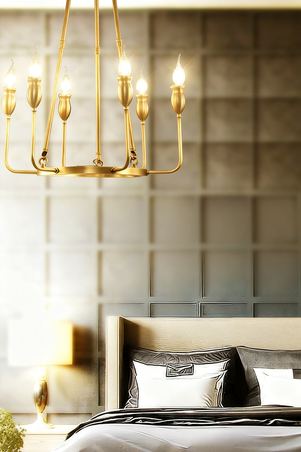 Golden Ring Candle-Arm Chandelier - view 9 | everlamps
