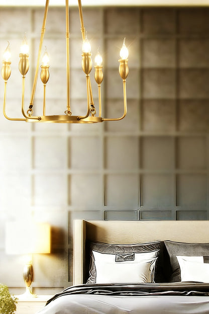 Golden Ring Candle-Arm Chandelier - view 9 | everlamps