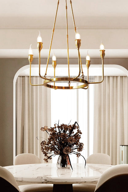 Golden Ring Candle-Arm Chandelier - view 6 | everlamps