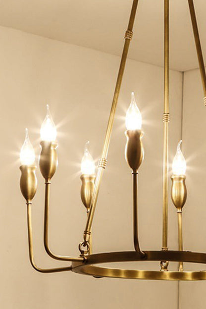 Golden Ring Candle-Arm Chandelier - view 11 | everlamps