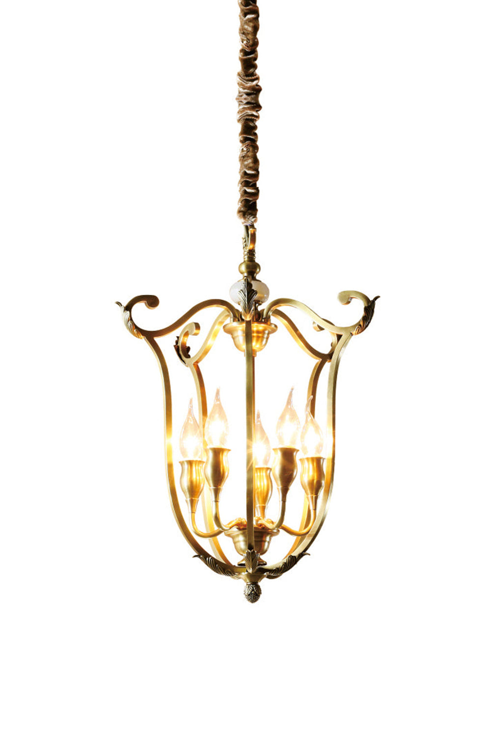 Golden Scroll-Lantern Chandelier | everlamps