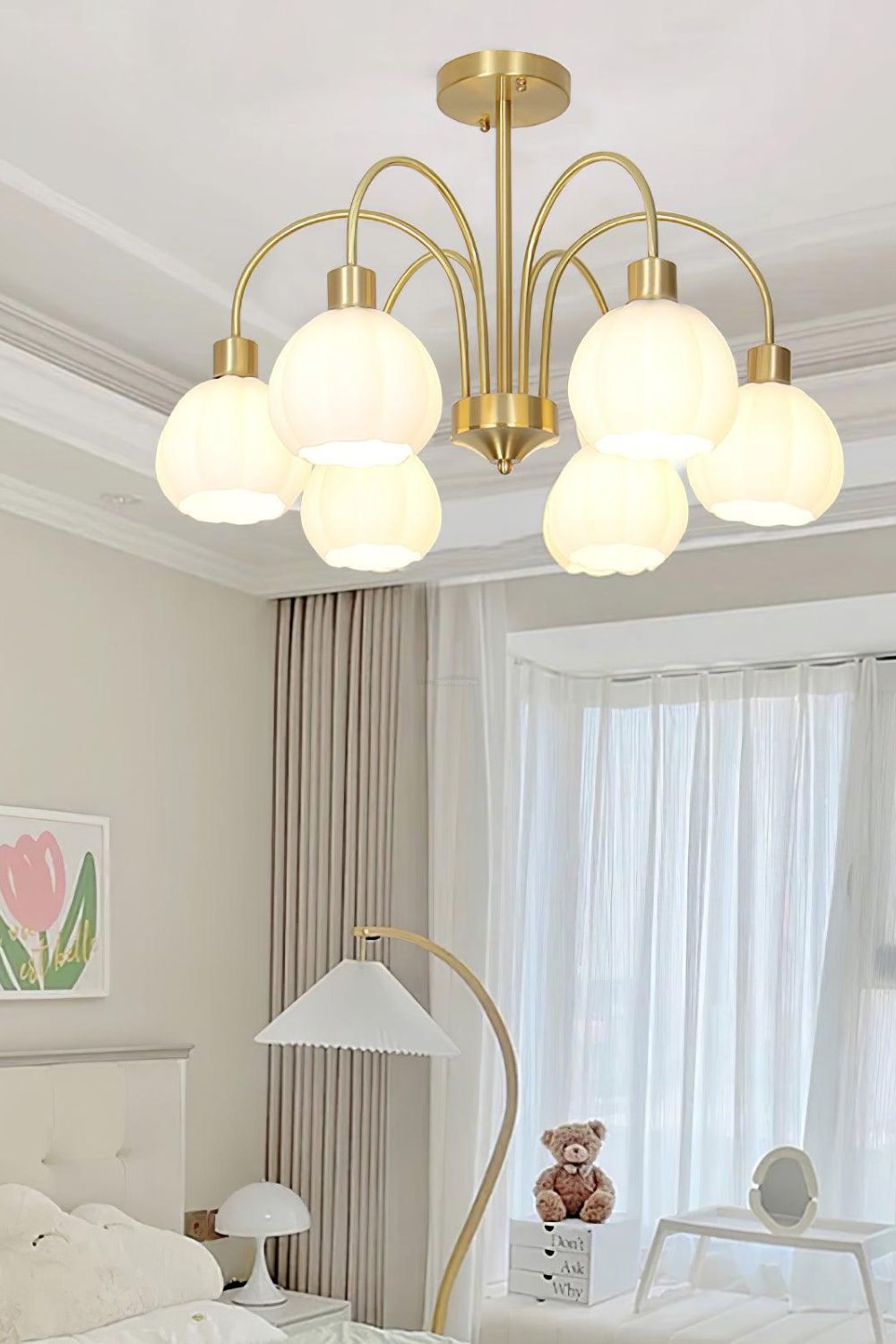 Golden Tulip Pendant Chandelier - view 3 | everlamps