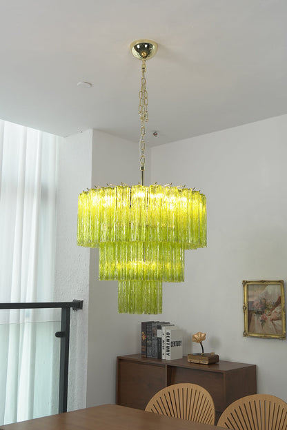 Green Glacier Tier Chandelier for Dining Room | vexa lamps