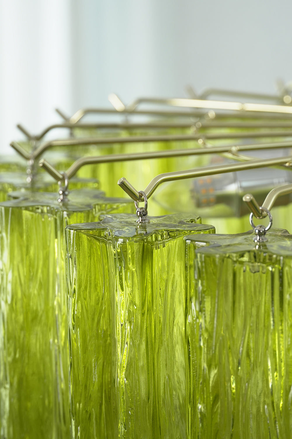 Green Glacier Tier Chandelier |Glass detail | vexa lamps