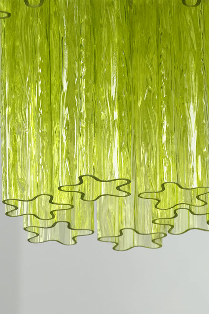 Green Glacier Tier Chandelier |Glass detail | vexa lamps