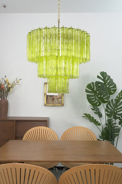 Green Glacier Tier Chandelier for Dining Room | vexa lamps