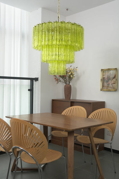 Green Glacier Tier Chandelier for Dining Room | vexa lamps