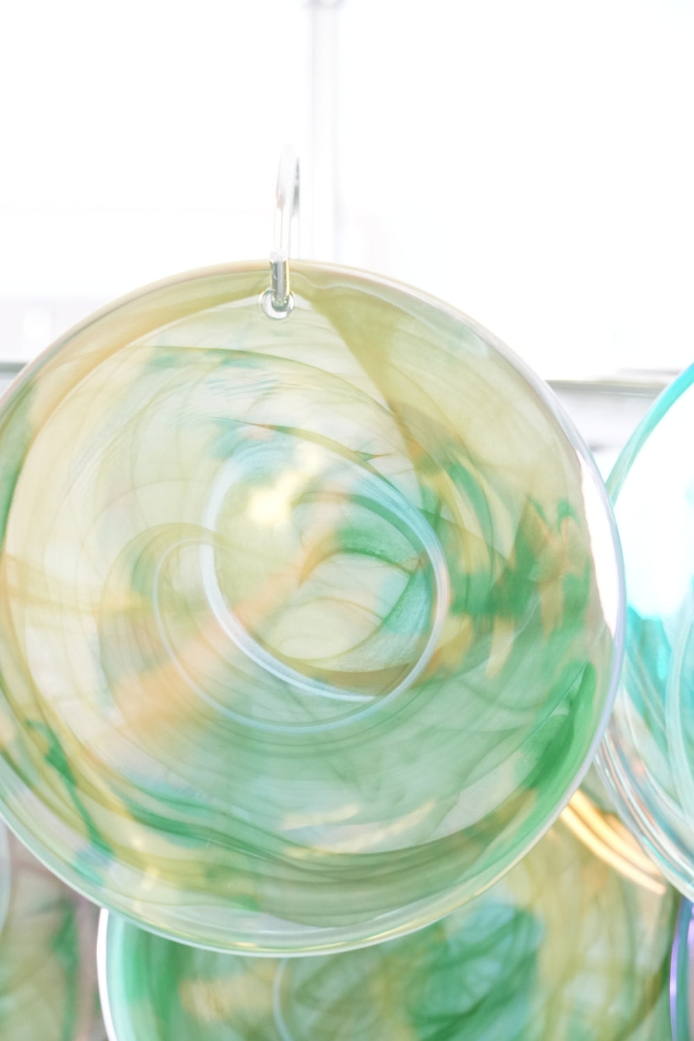 Green Glass High Quality Art Iridescent Chandelier - view 9 | everlamps