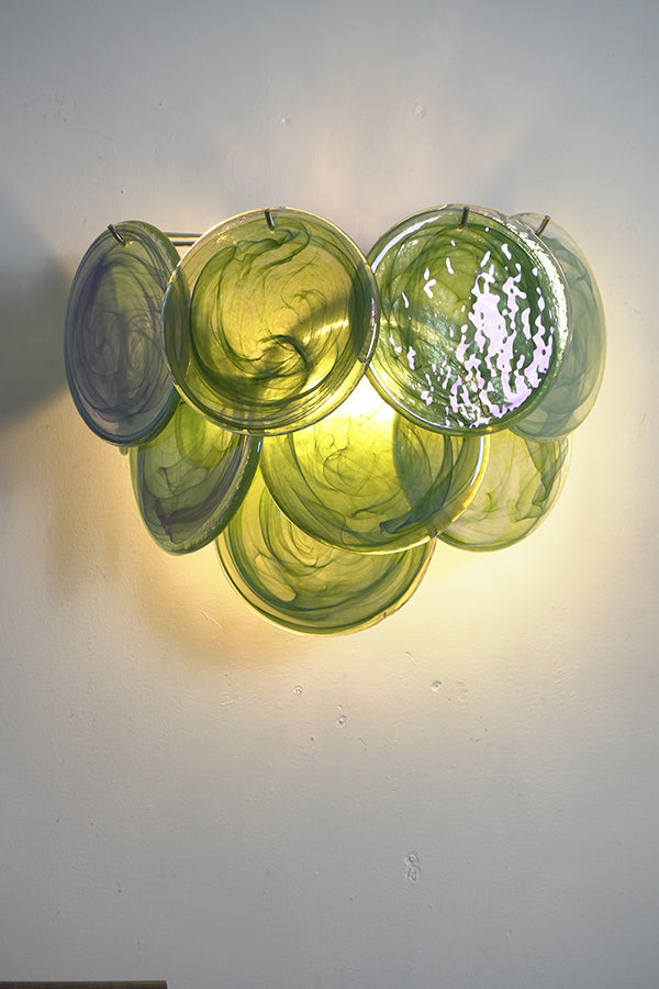 Green Art Glass Discs Wall Lamp - view 21 | everlamps