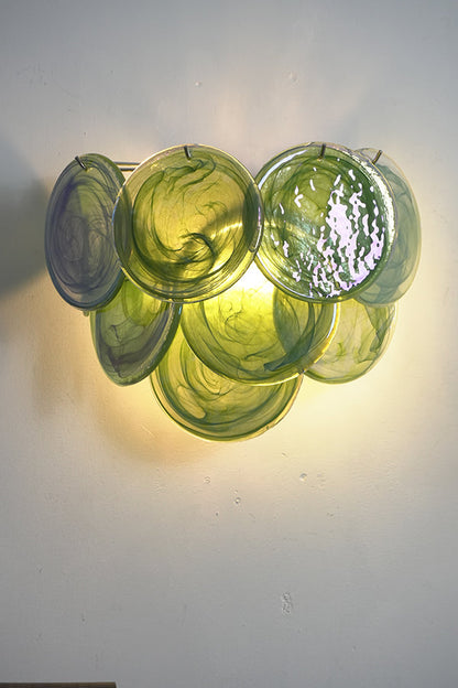 Green Art Glass Discs Wall Lamp - view 21 | everlamps