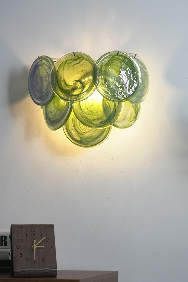 Green Art Glass Discs Wall Lamp - view 12 | everlamps
