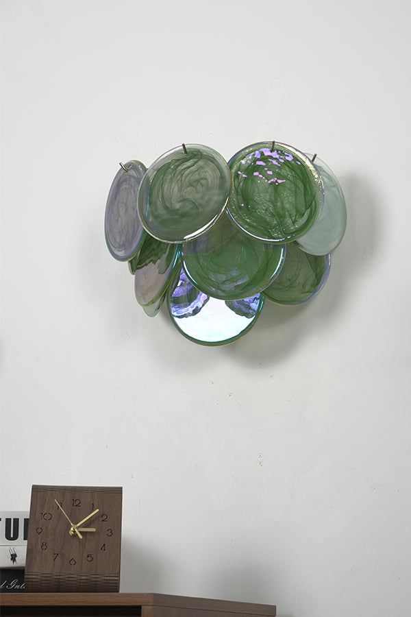 Green Art Glass Discs Wall Lamp - view 20 | everlamps