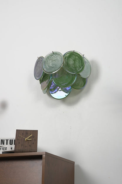 Green Art Glass Discs Wall Lamp - view 19 | everlamps