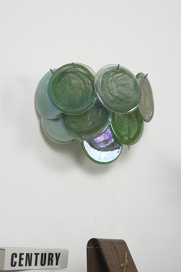 Green Art Glass Discs Wall Lamp - view 18 | everlamps