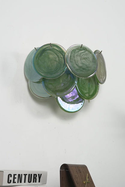 Green Art Glass Discs Wall Lamp - view 18 | everlamps