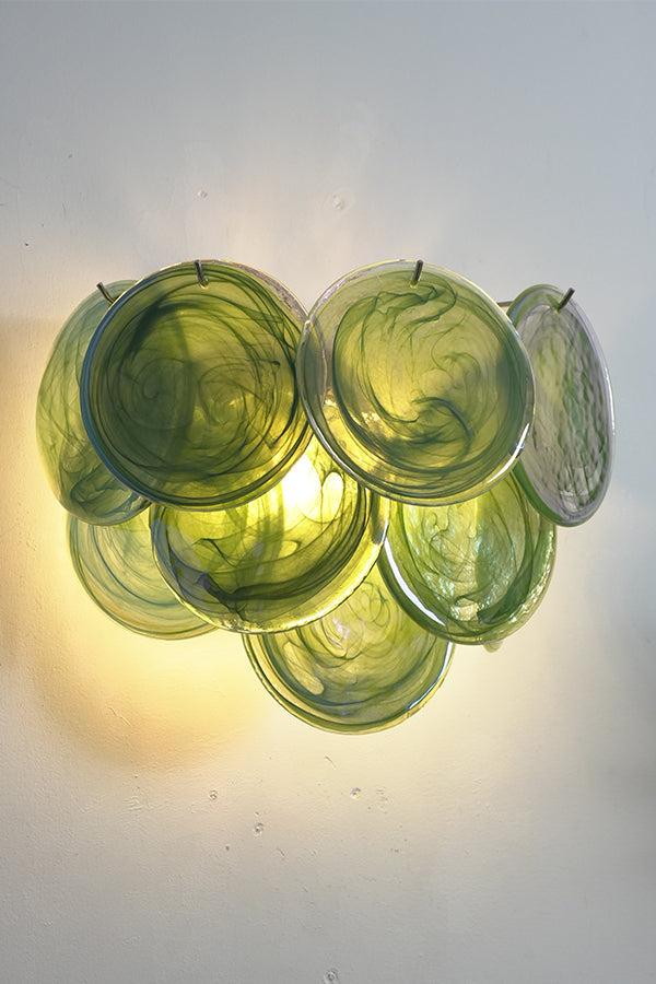 Green Art Glass Discs Wall Lamp - view 16 | everlamps