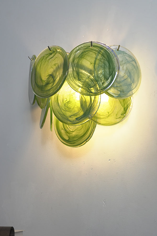 Green Art Glass Discs Wall Lamp - view 13 | everlamps