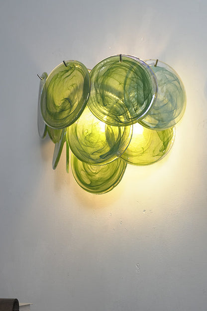 Green Art Glass Discs Wall Lamp - view 13 | everlamps