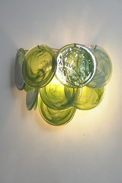 Green Art Glass Discs Wall Lamp - view 14 | everlamps