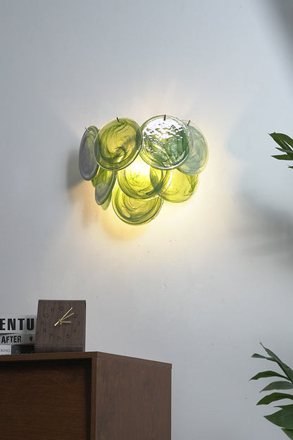 Green Art Glass Discs Wall Lamp - view 10 | everlamps