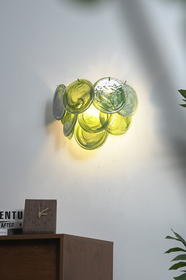 Green Art Glass Discs Wall Lamp - view 11 | everlamps