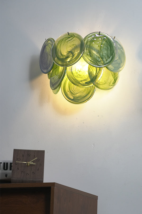 Green Art Glass Discs Wall Lamp - view 15 | everlamps