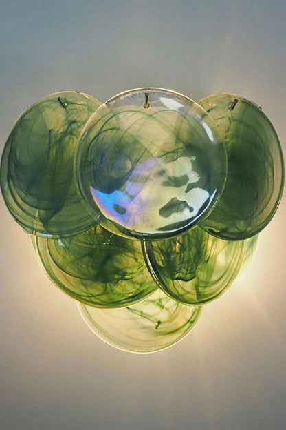 Green Art Glass Discs Wall Lamp - view 27 | everlamps