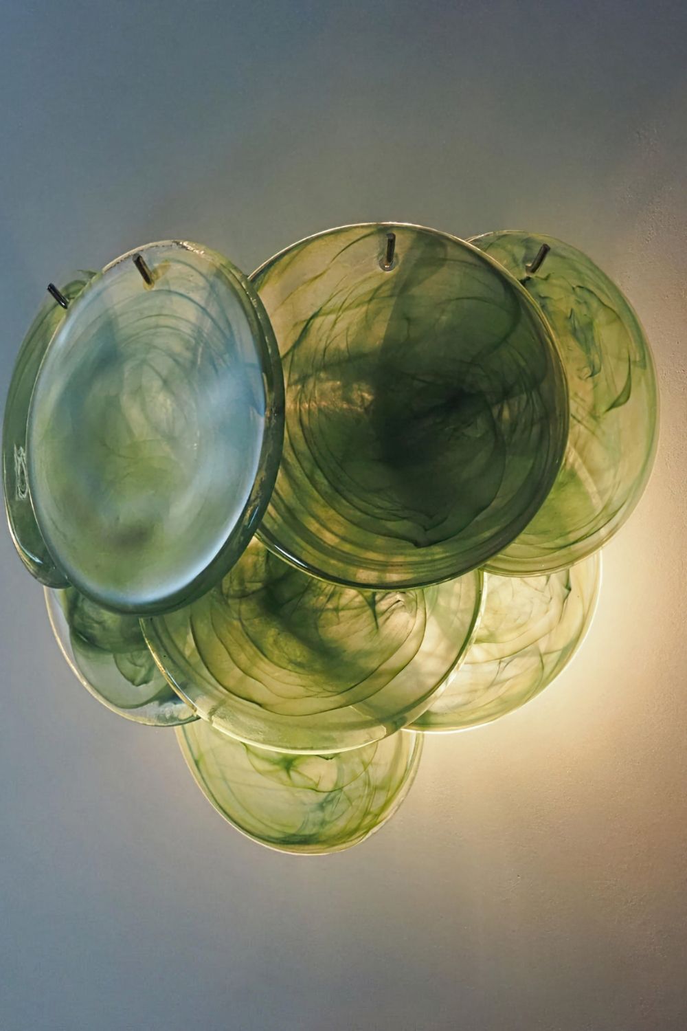 Green Art Glass Discs Wall Lamp - view 24 | everlamps