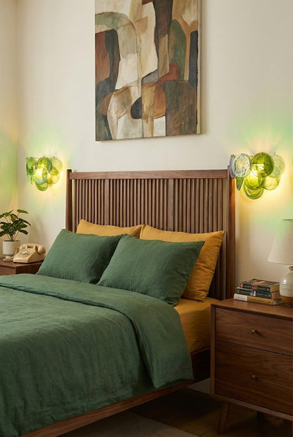 Green Art Glass Discs Wall Lamp - view 2 | everlamps