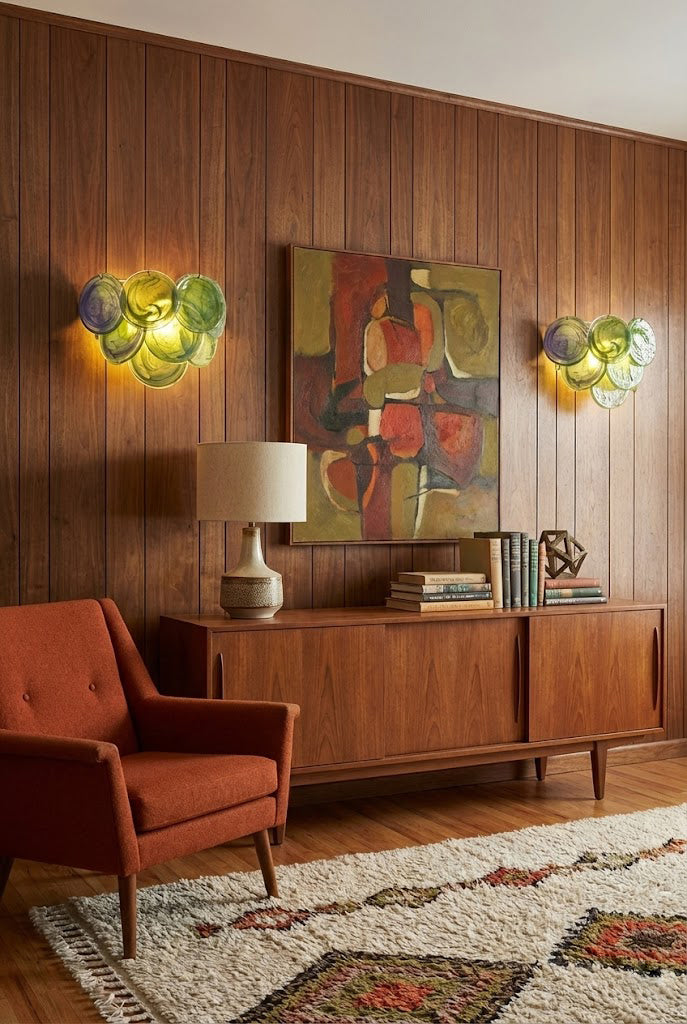 Green Art Glass Discs Wall Lamp - view 6 | everlamps