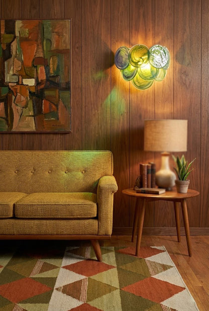 Green Art Glass Discs Wall Lamp - view 8 | everlamps