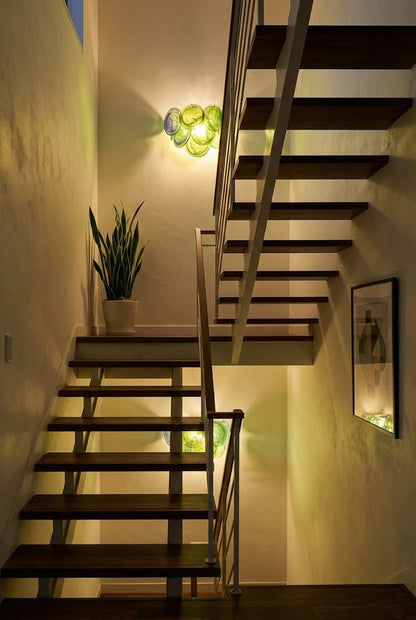 Green Art Glass Discs Wall Lamp - view 5 | everlamps