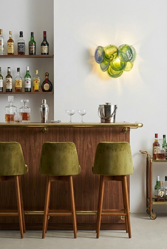 Green Art Glass Discs Wall Lamp - view 3 | everlamps