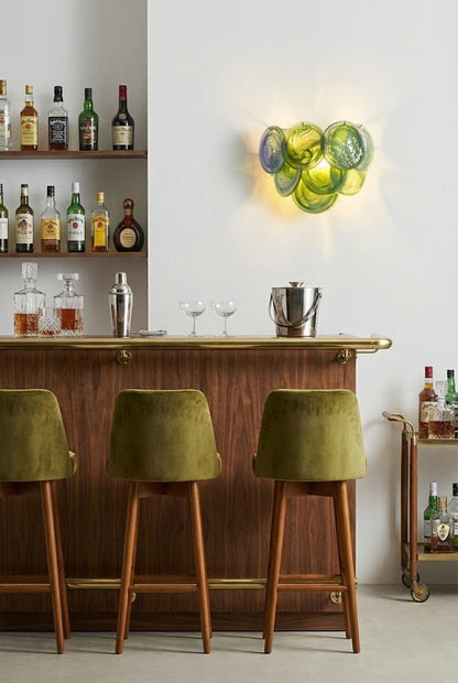 Green Art Glass Discs Wall Lamp - view 3 | everlamps