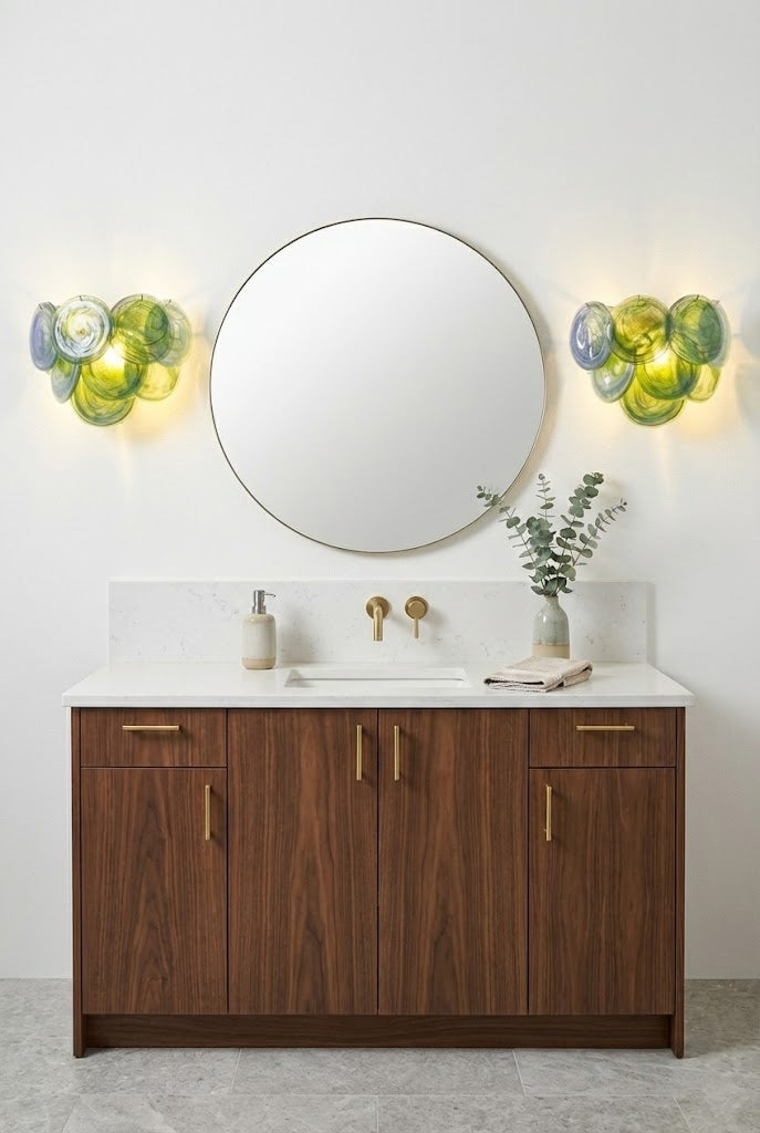 Green Art Glass Discs Wall Lamp - view 7 | everlamps
