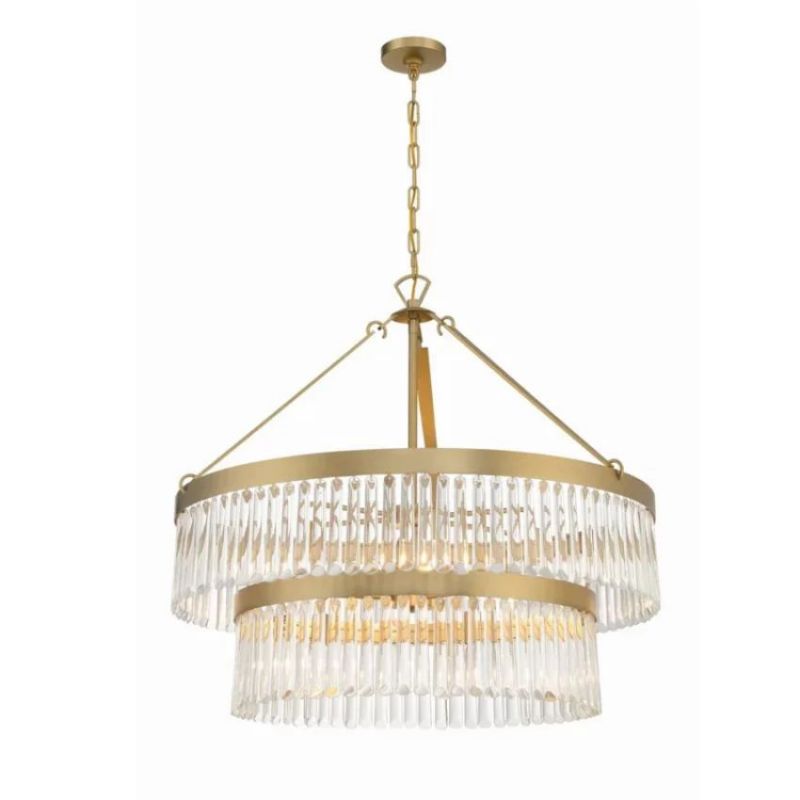 Grentl 2-Tier Round  Crystals Chandelier 32" - Everlamps