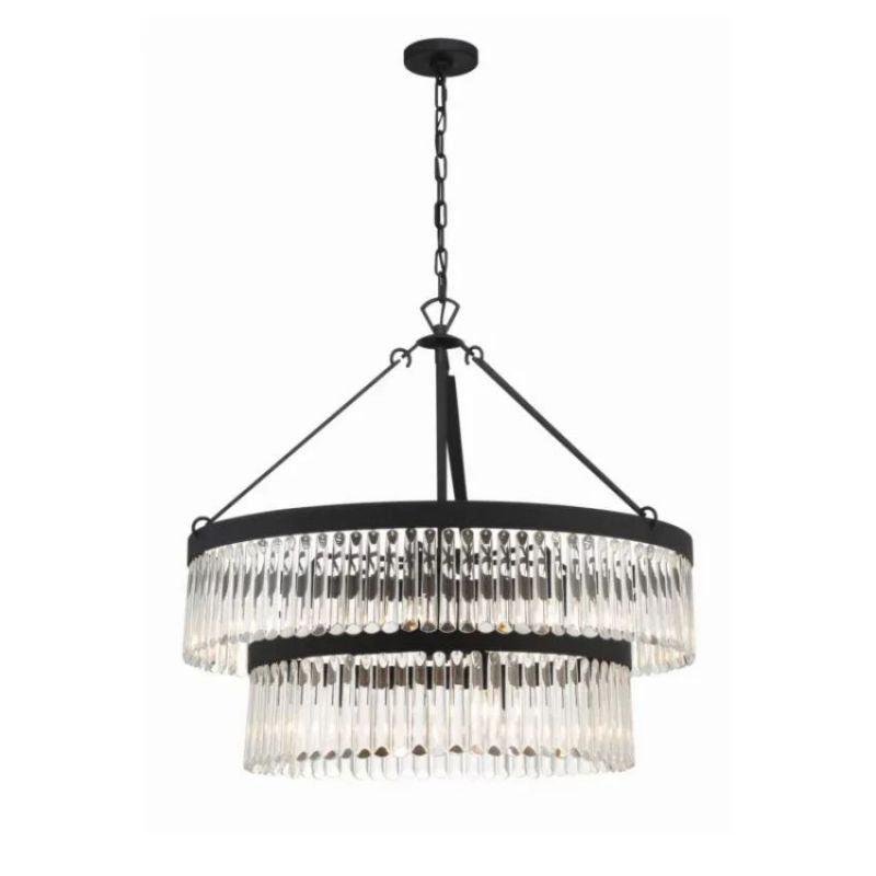 Grentl 2-Tier Round  Crystals Chandelier 32" - Everlamps