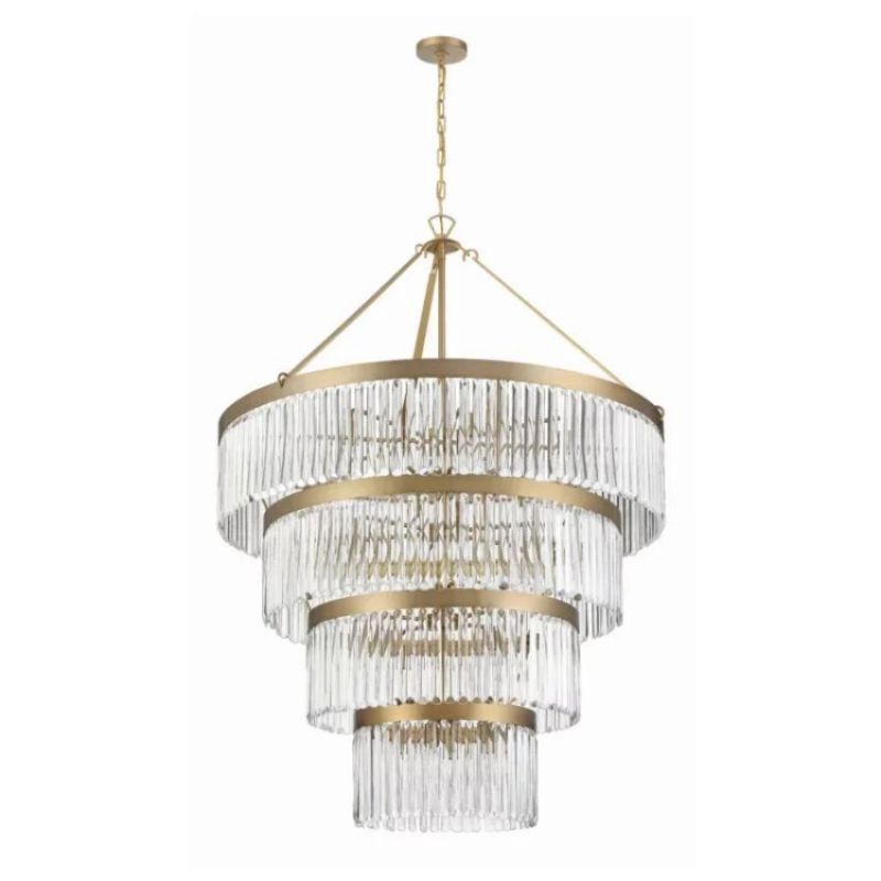 Grentl 4-Tier Round Crystal Chandelier 40" - Everlamps