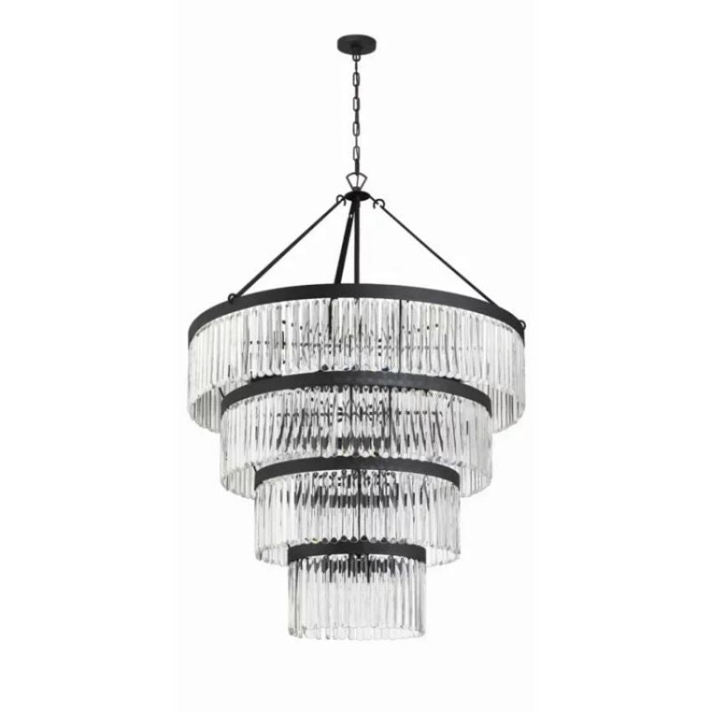 Grentl 4-Tier Round Crystal Chandelier 40" - Everlamps