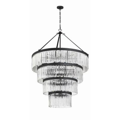 Grentl 4-Tier Round Crystal Chandelier 40" - Everlamps
