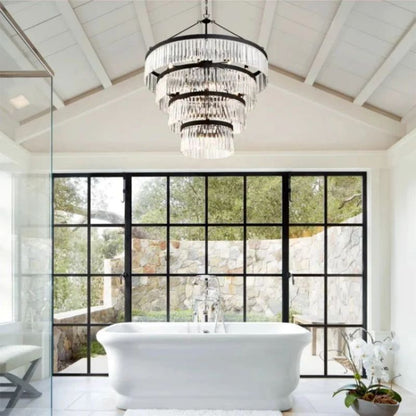 Grentl 4-Tier Round Crystal Chandelier 40" - Everlamps