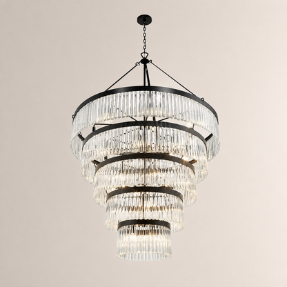 Grent 5-Tier Round Crystal Chandelier 48"