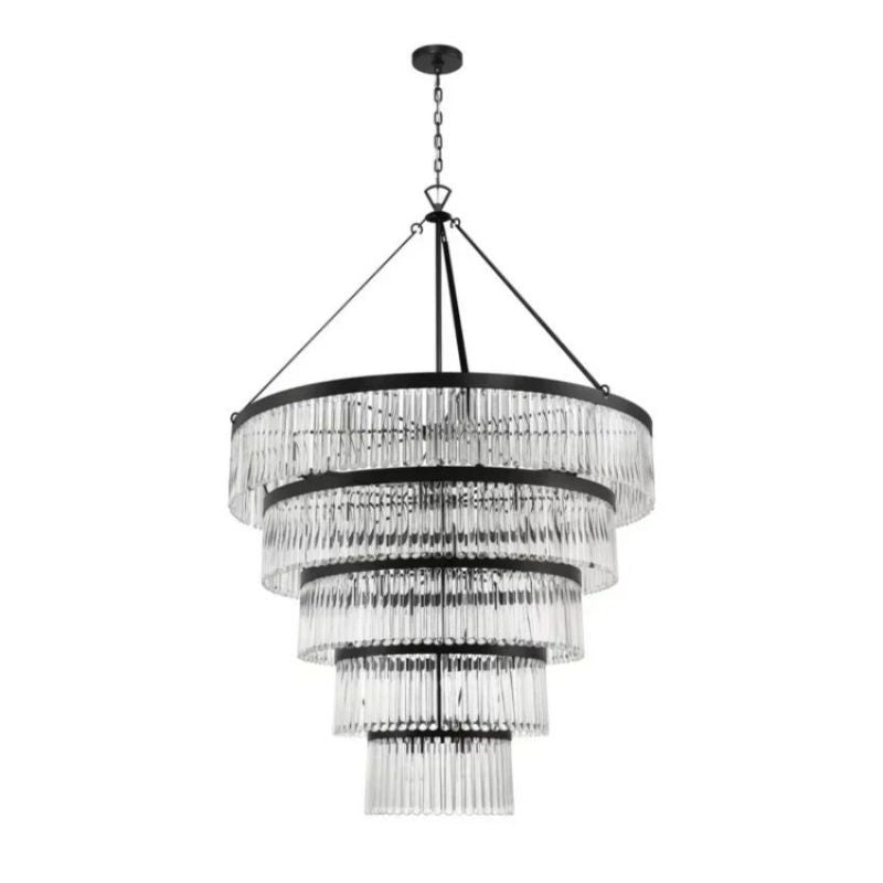 Grentl 5-Tier Round Crystal Chandelier 48" - Everlamps
