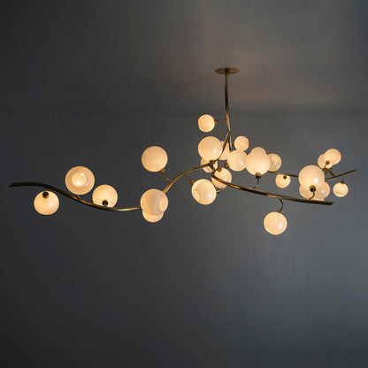 Contemporary Hand-blown Glass Globes Branch Chandelier for Dining Room Living Room and Kitchen Island
