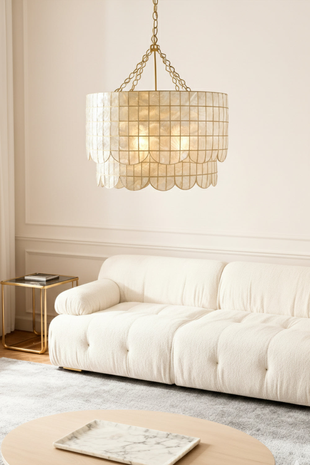 Hailee Capiz Chandelier - view 2 | everlamps