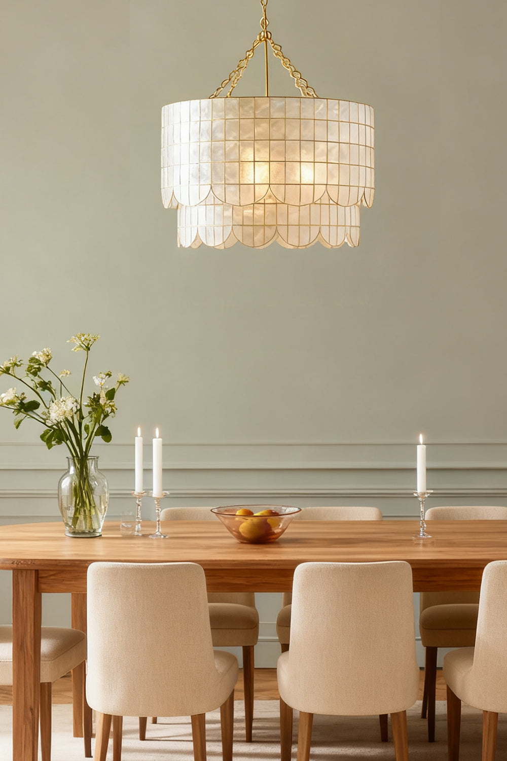 Hailee Capiz Chandelier - view 4 | everlamps