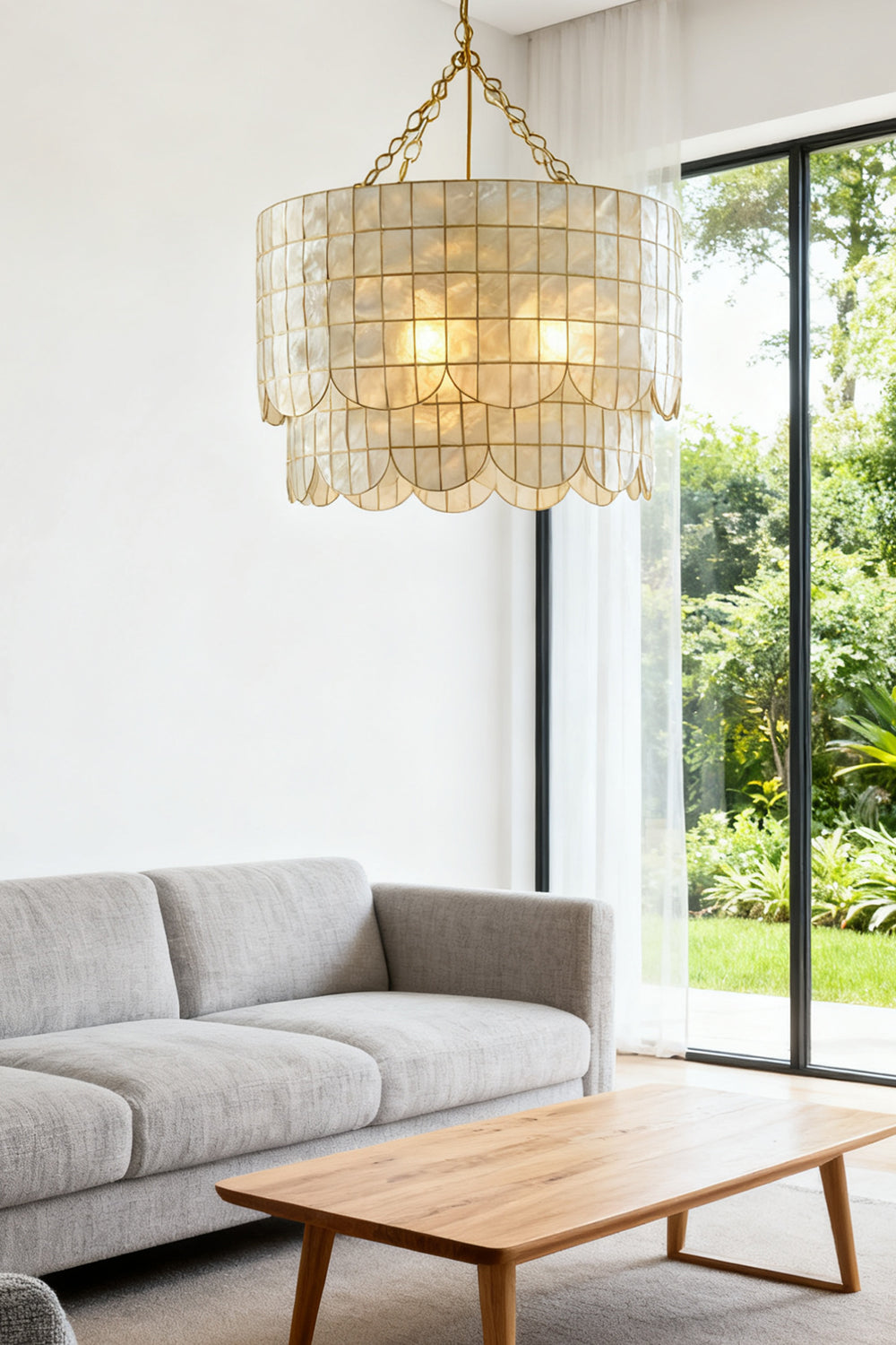 Hailee Capiz Chandelier - view 10 | everlamps