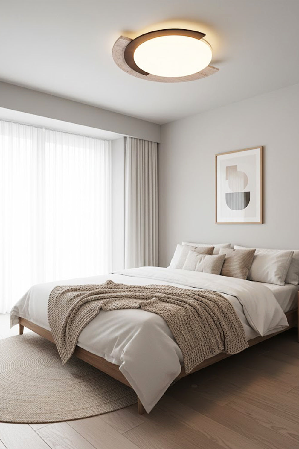 Halo Travertine Ceiling Light - view 4 | everlamps