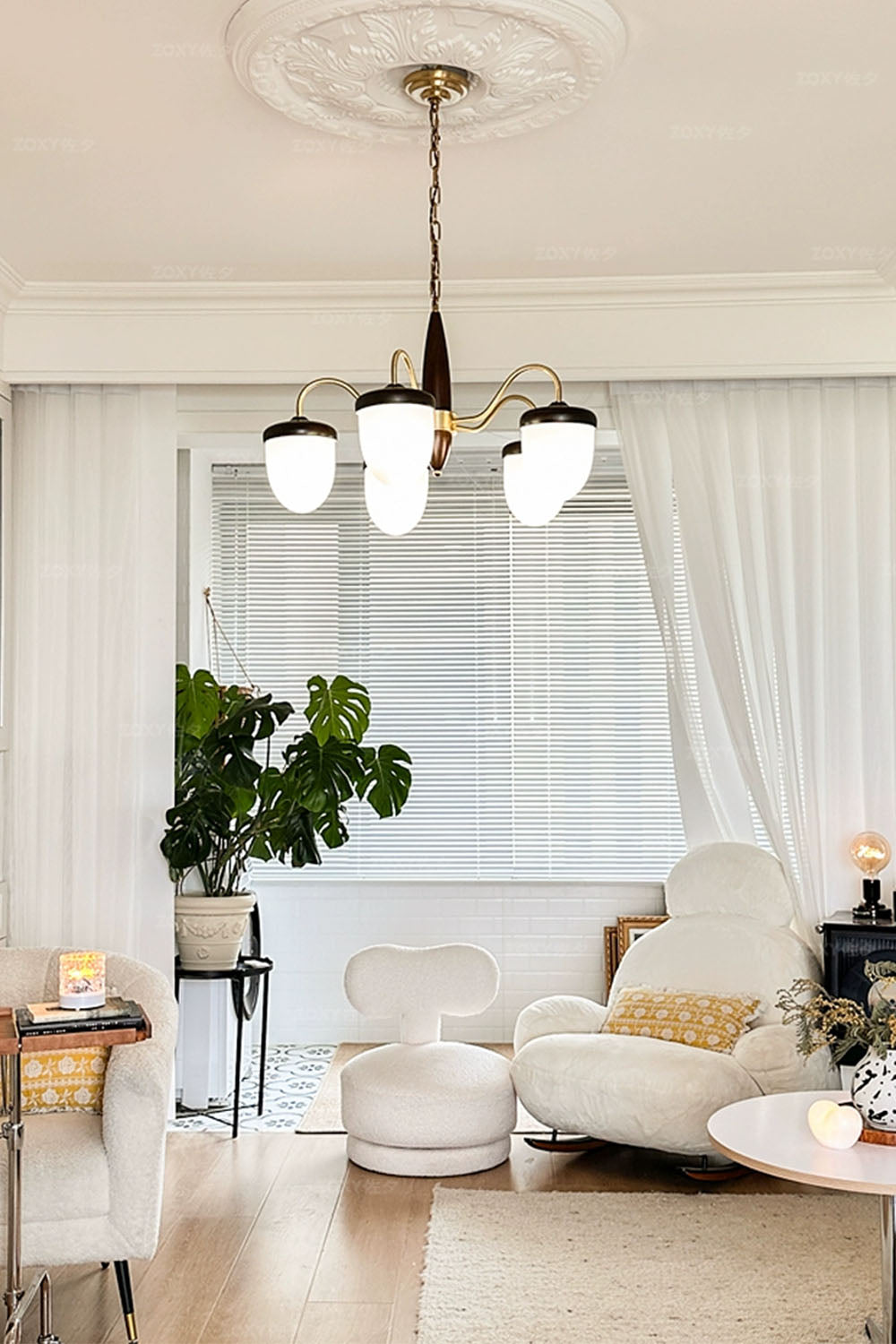 Hazelnut Branch Chandelier - view 2 | everlamps